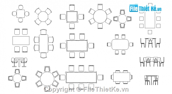 cad nội thất,đồ nội thất,bàn ăn